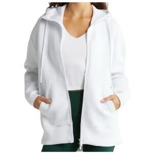 NEW! Zella Women’s Oversized M Winter White Intention Zip Long Sleeve Hoodie